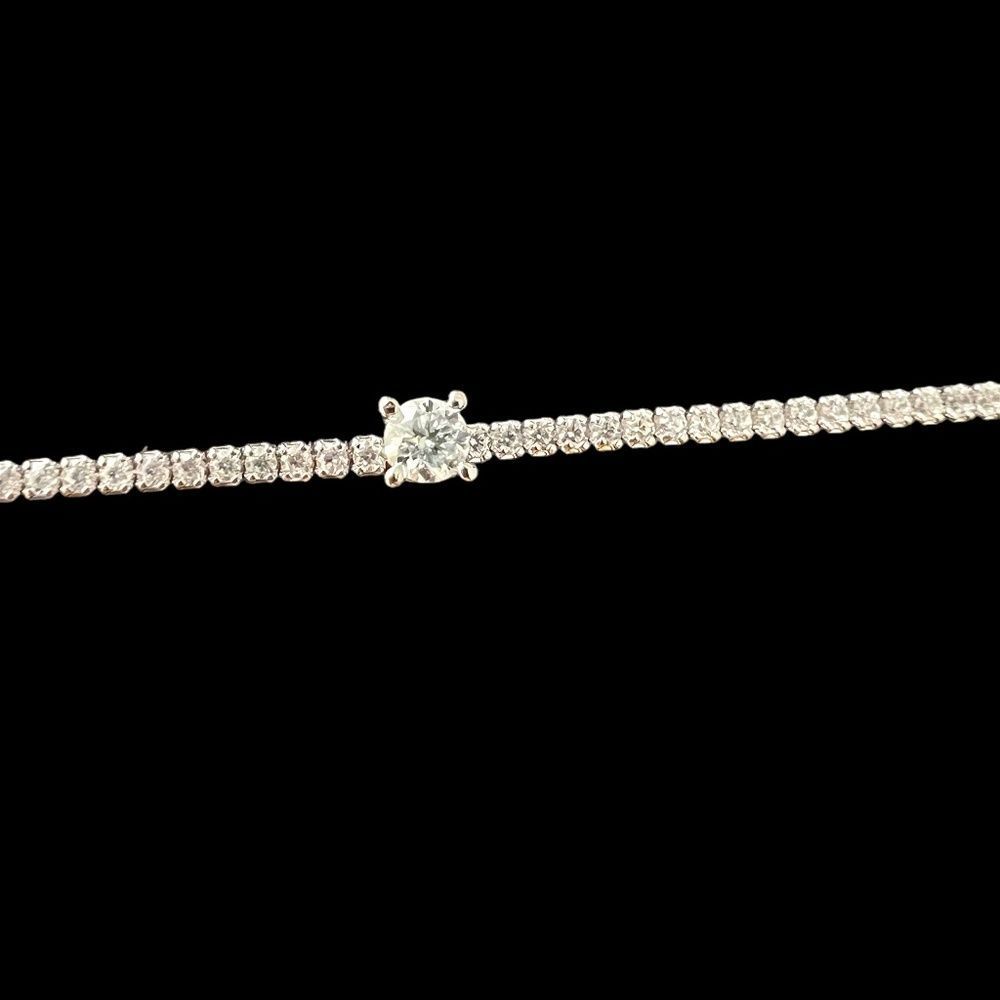 Moissanite Sterling Silver 925 Adjustable Tennis Bracelet